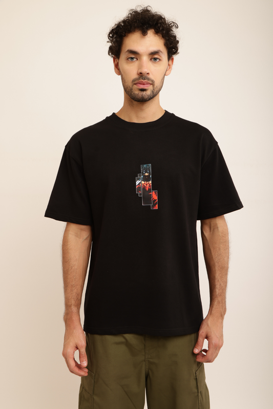 RED AURA ANIME WARRIOR TEE (BLACK)