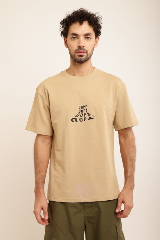 BELIEVE & TAKE IT EASY BEIGE TEE