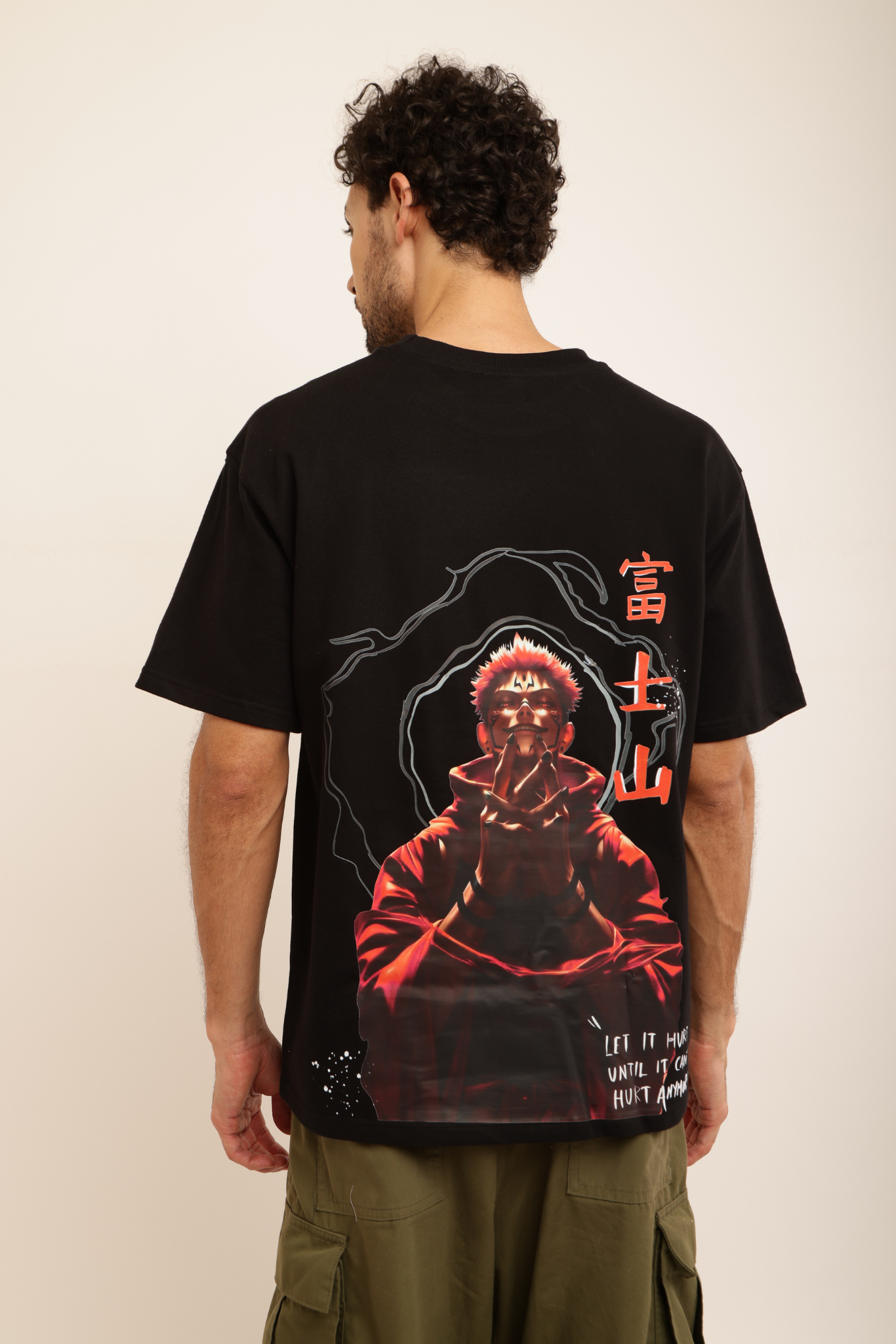 RED AURA ANIME WARRIOR TEE (BLACK)