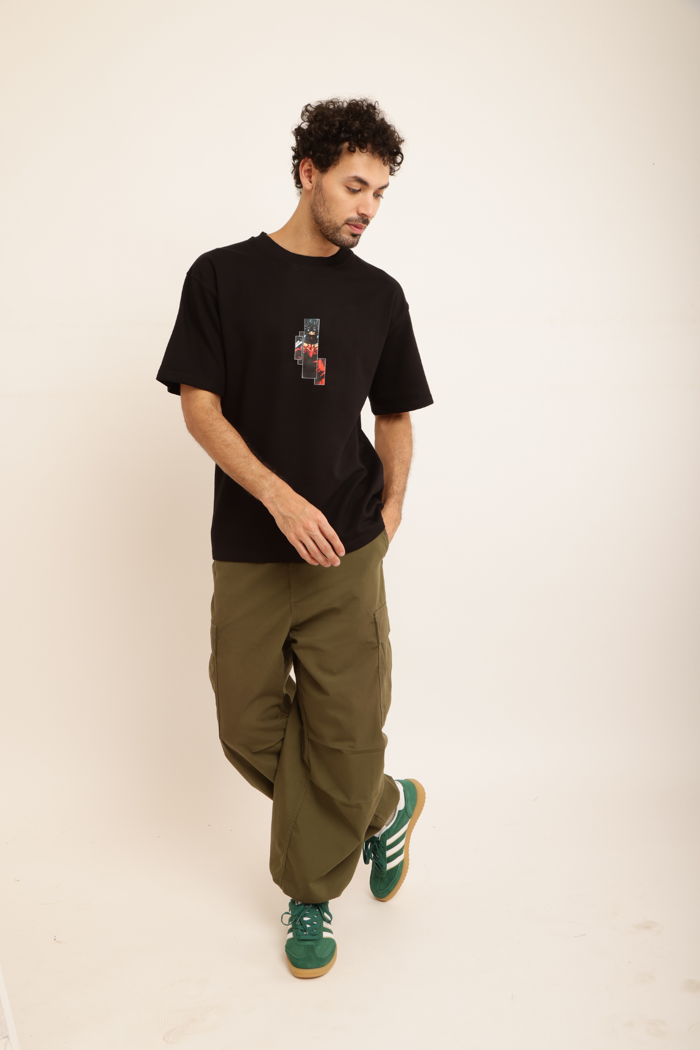 RED AURA ANIME WARRIOR TEE (BLACK)