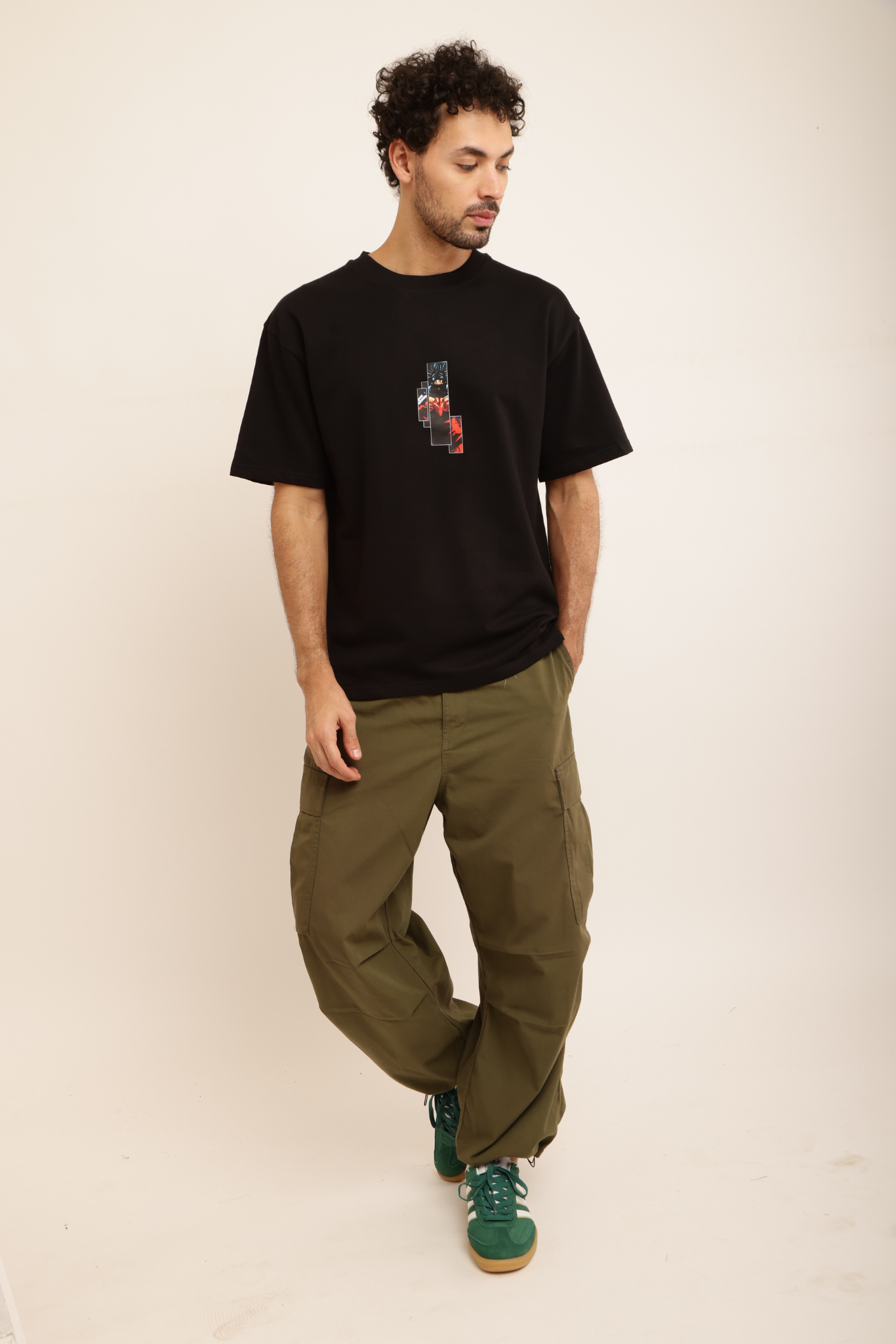 RED AURA ANIME WARRIOR TEE (BLACK)