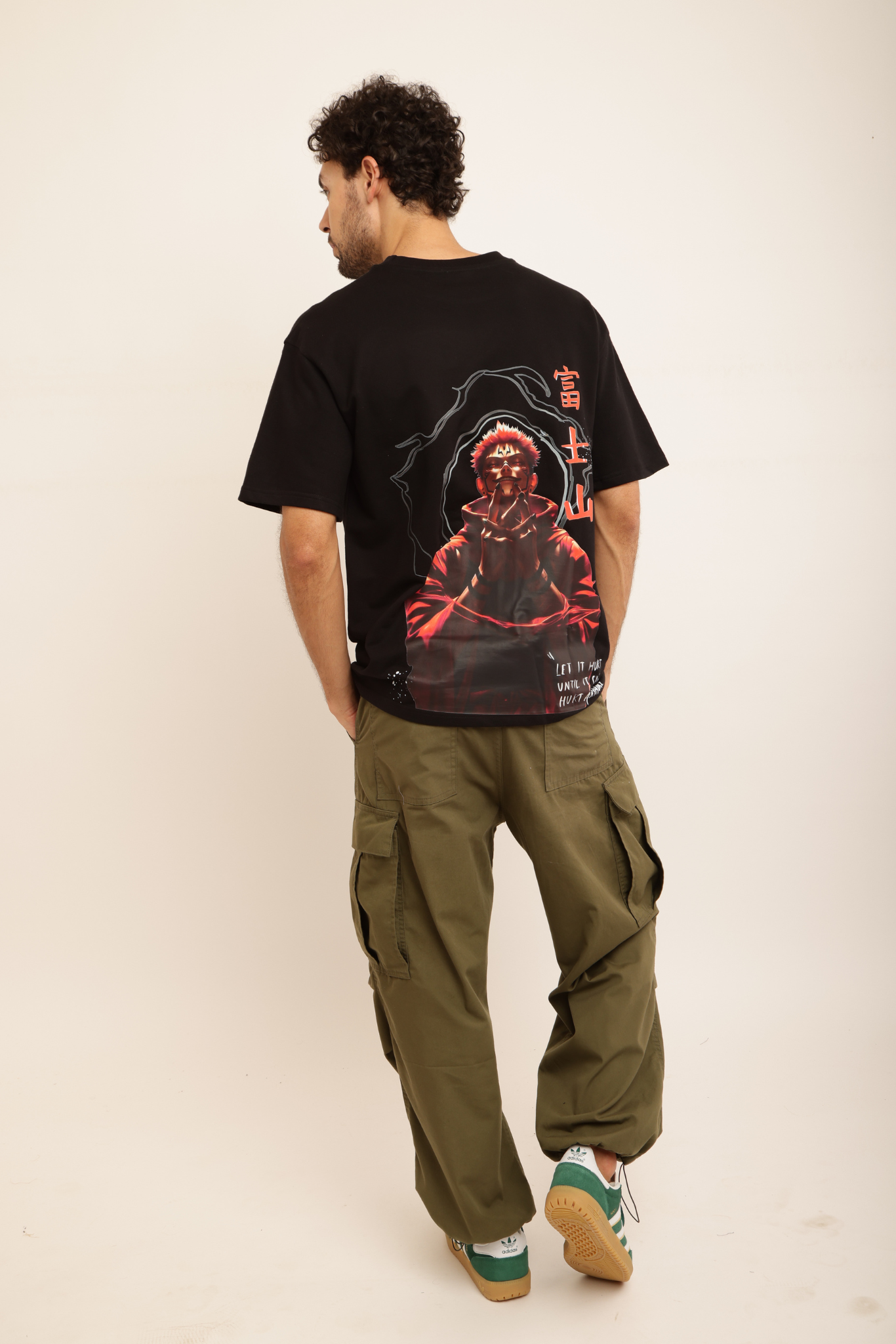 RED AURA ANIME WARRIOR TEE (BLACK)