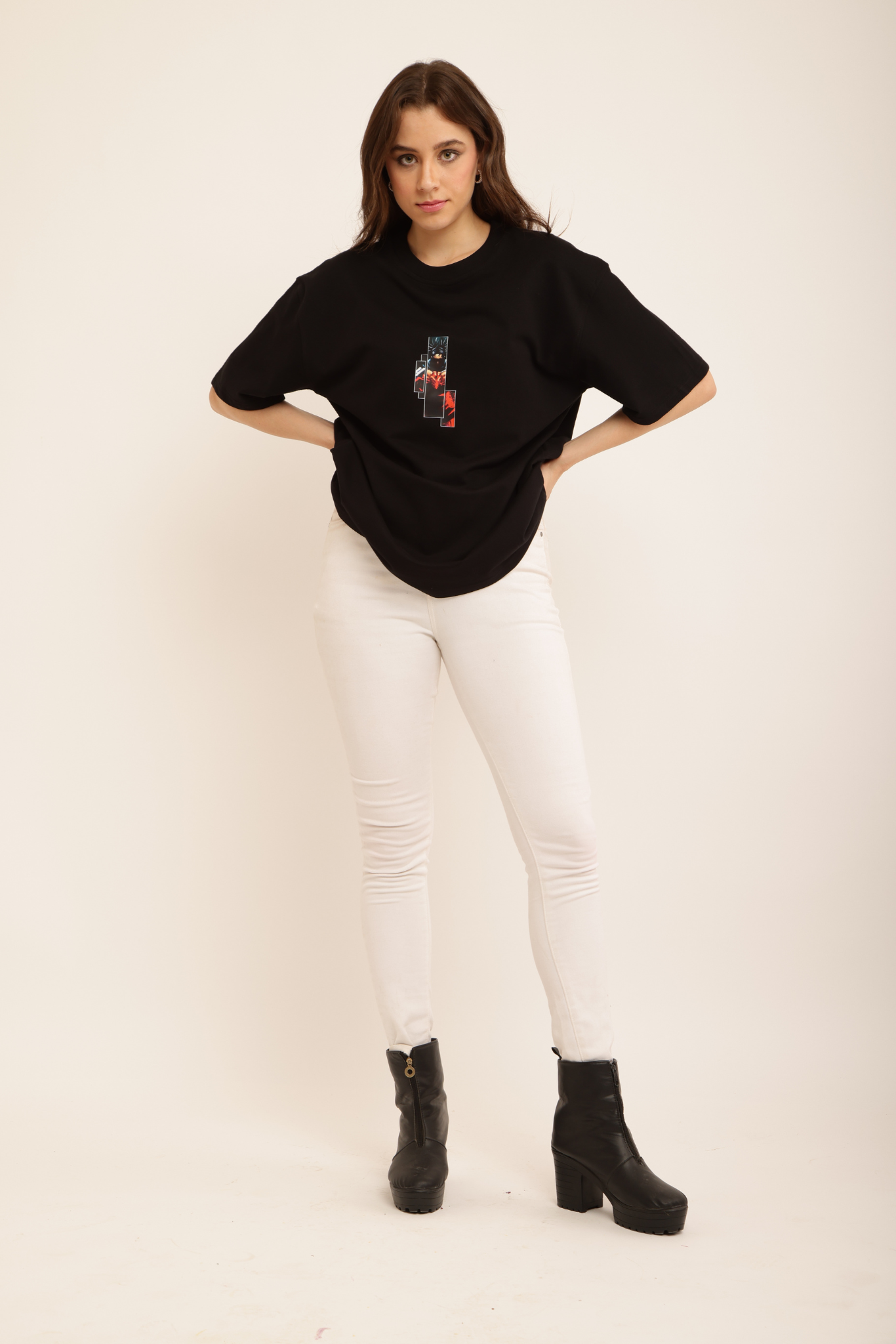 RED AURA ANIME WARRIOR TEE (BLACK)