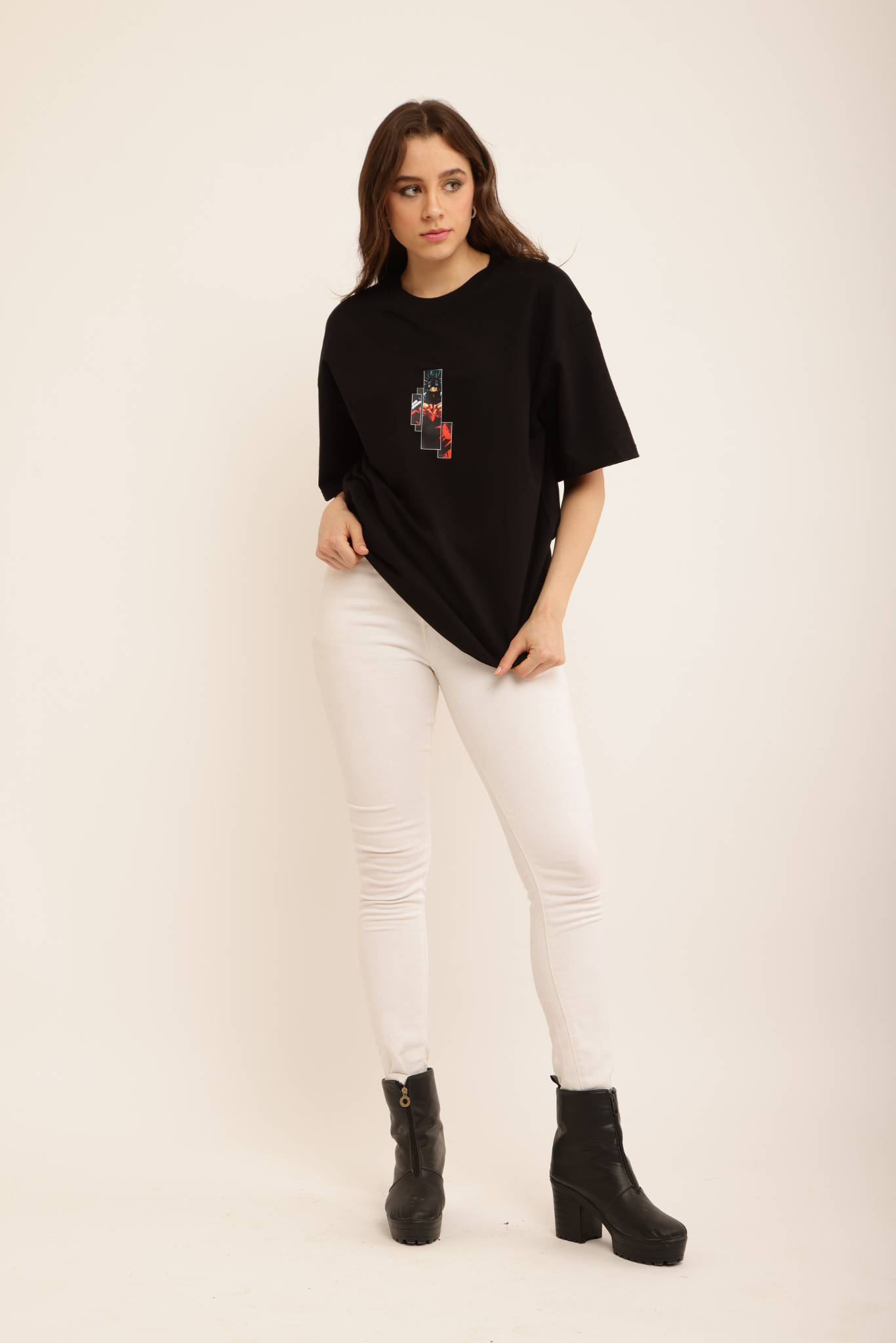 RED AURA ANIME WARRIOR TEE (BLACK)