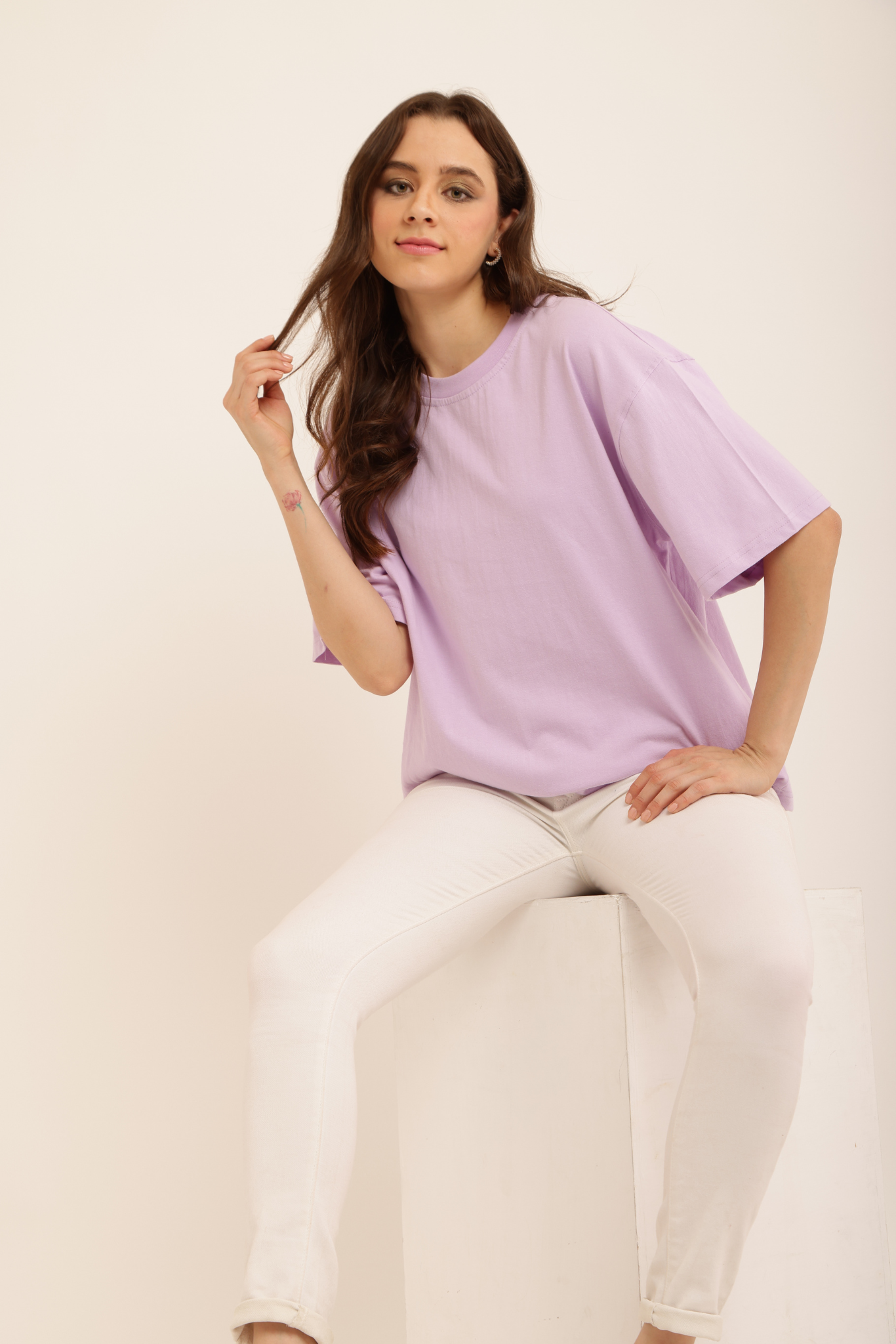 PLAIN LAVENDER OVERSIZED TEE