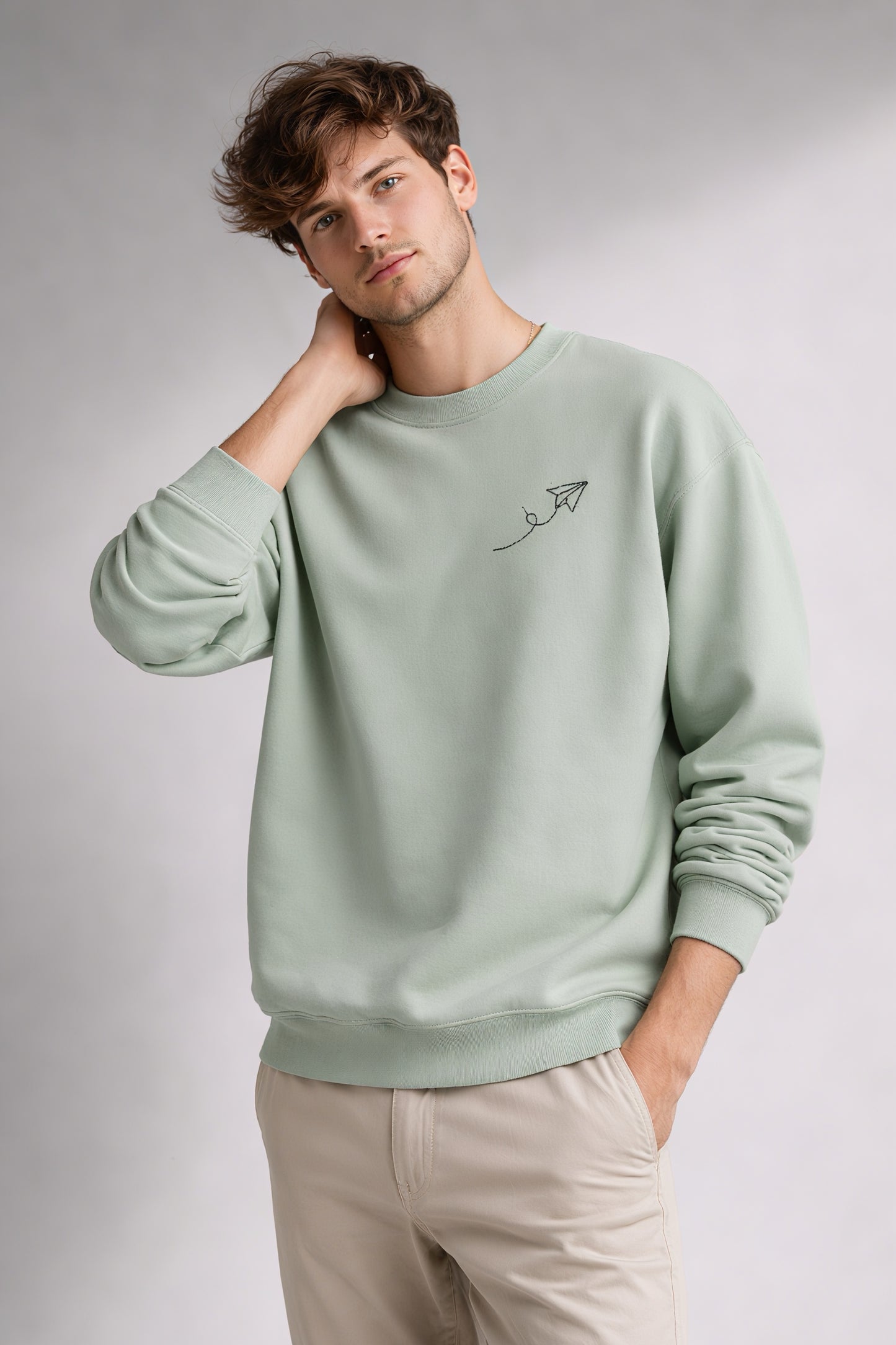 Nature Note sage green sweatshirt