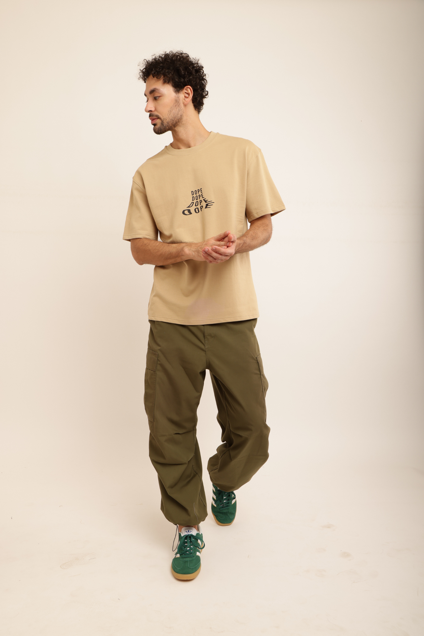 BELIEVE & TAKE IT EASY BEIGE TEE