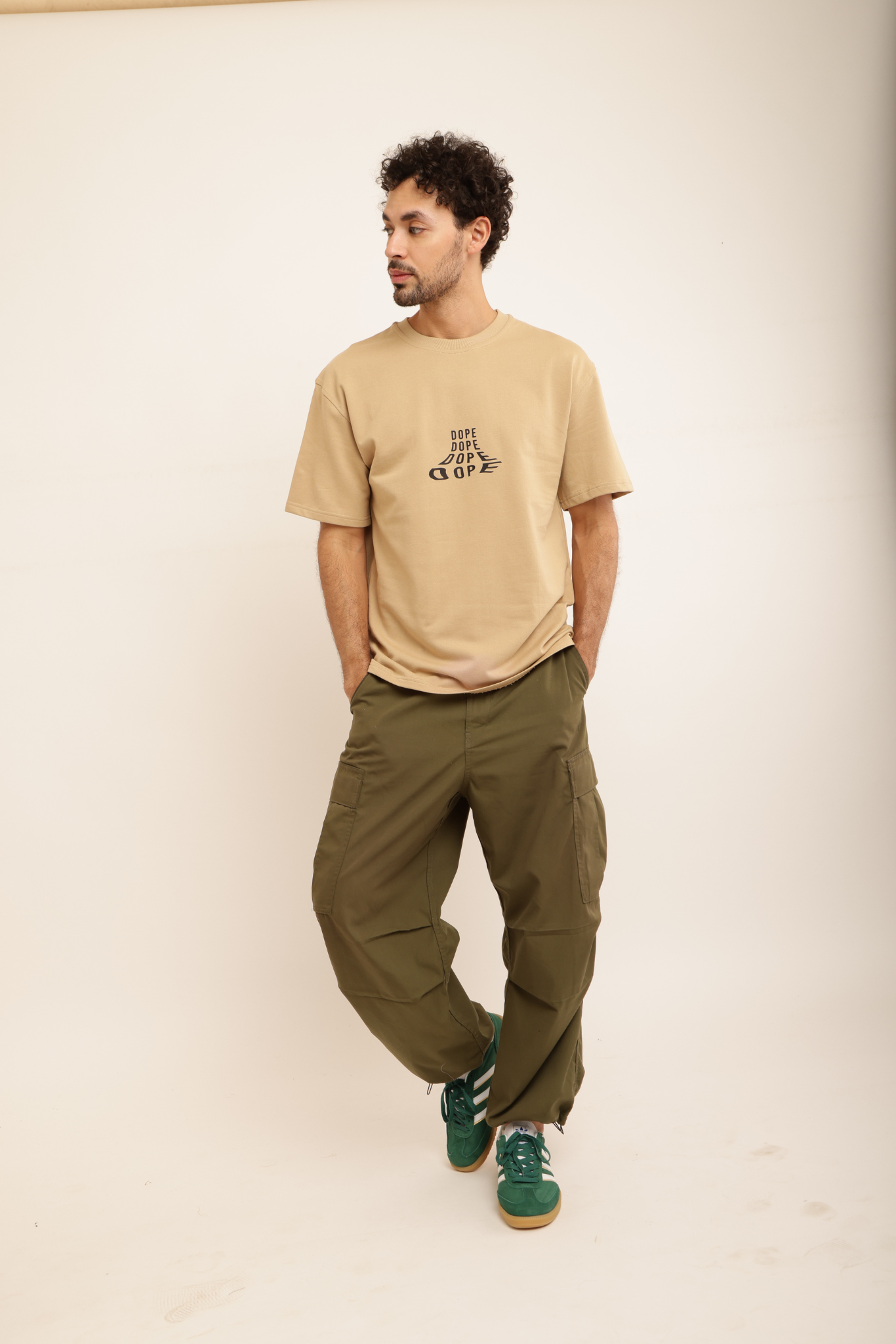 BELIEVE & TAKE IT EASY BEIGE TEE