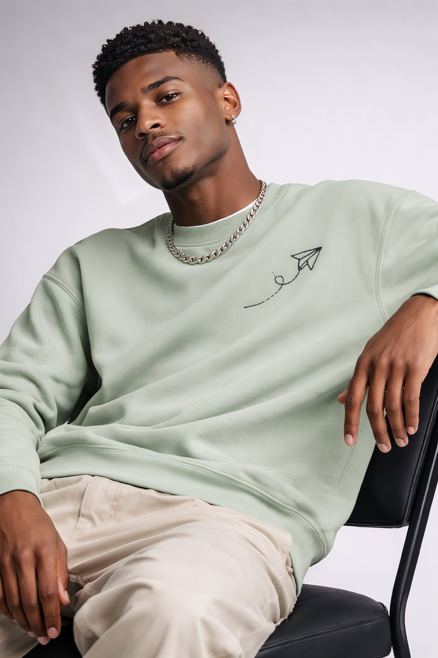 Nature Note sage green sweatshirt