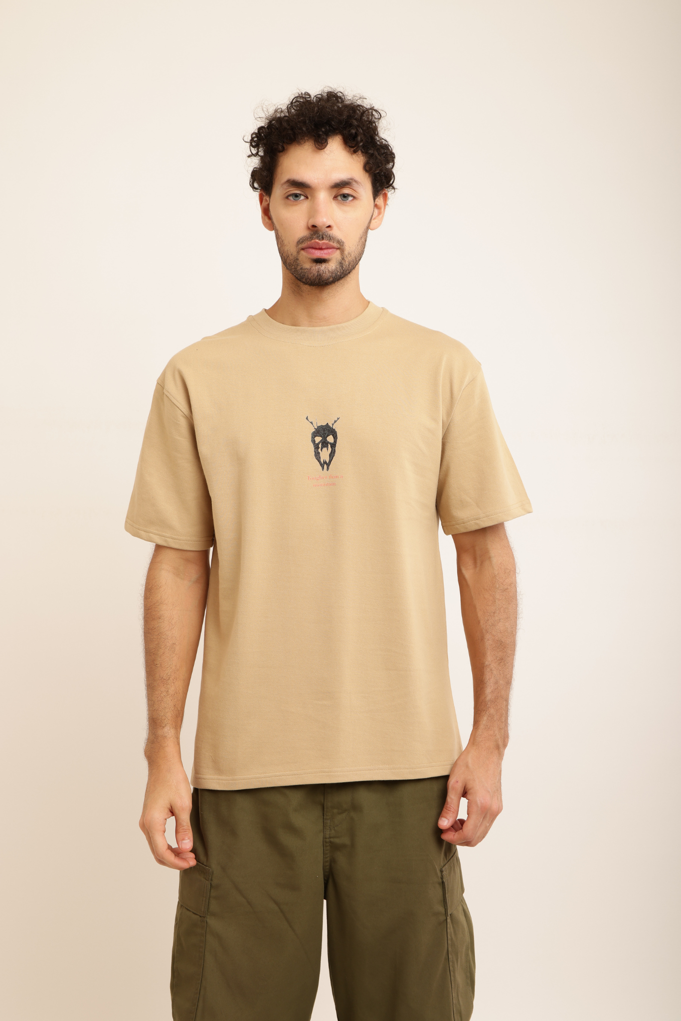 BEIGE ANIME GAROU OVERSIZED TEE