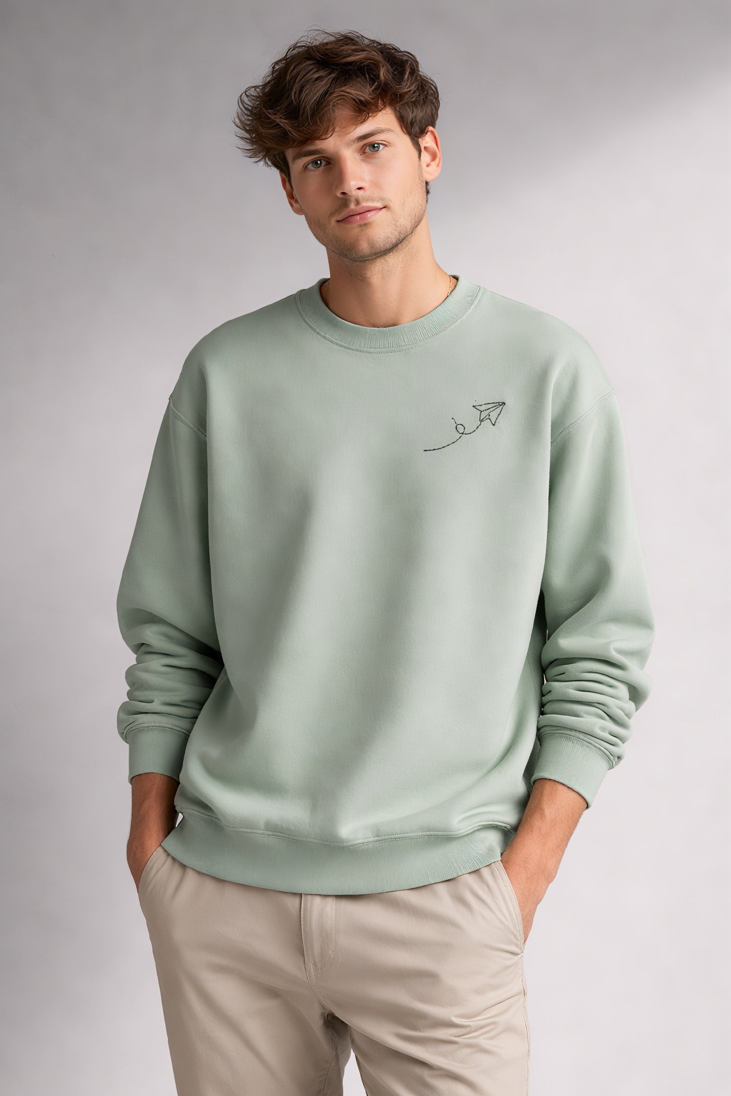 Nature Note sage green sweatshirt
