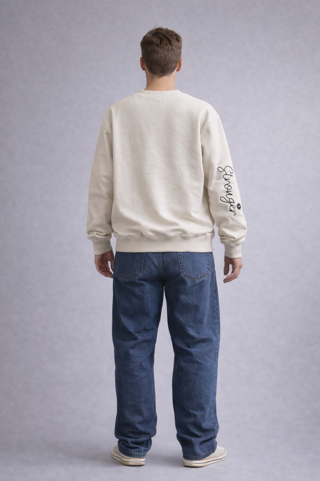 Quite strength beige stronger sweatshirt