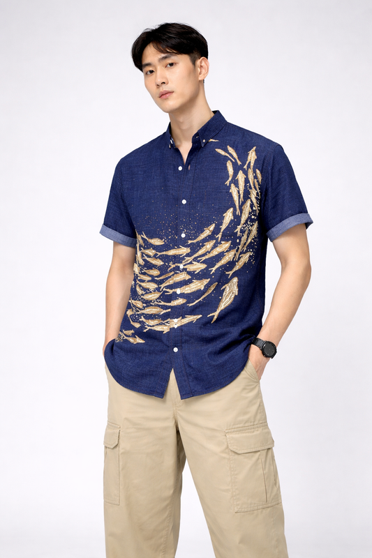 Aqua Motion Print Shirt